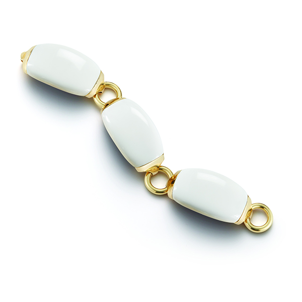 Seaman Schepps 18K White Ceramic Boat Link Bracelet